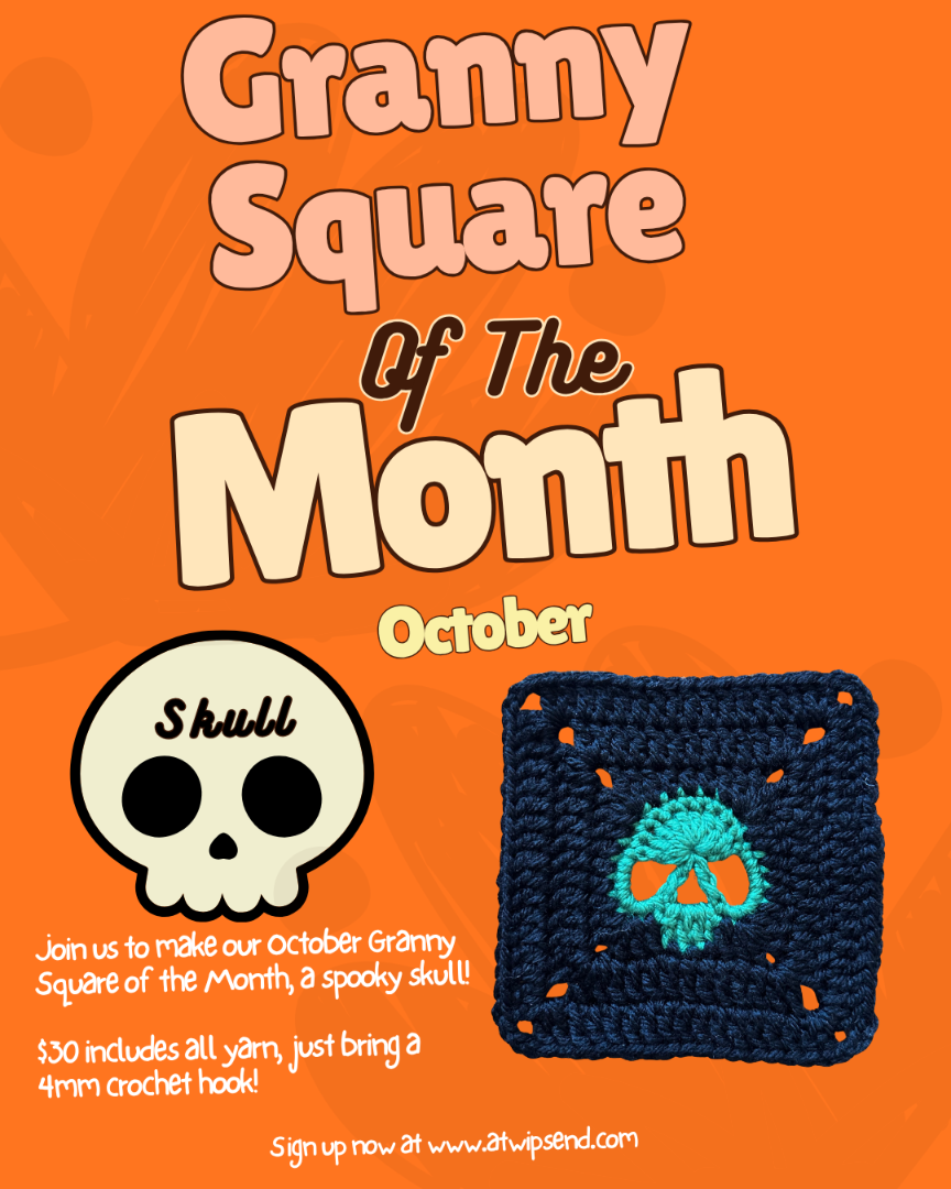 Crochet Granny Square of the Month Club! ✨💀 October | October 4