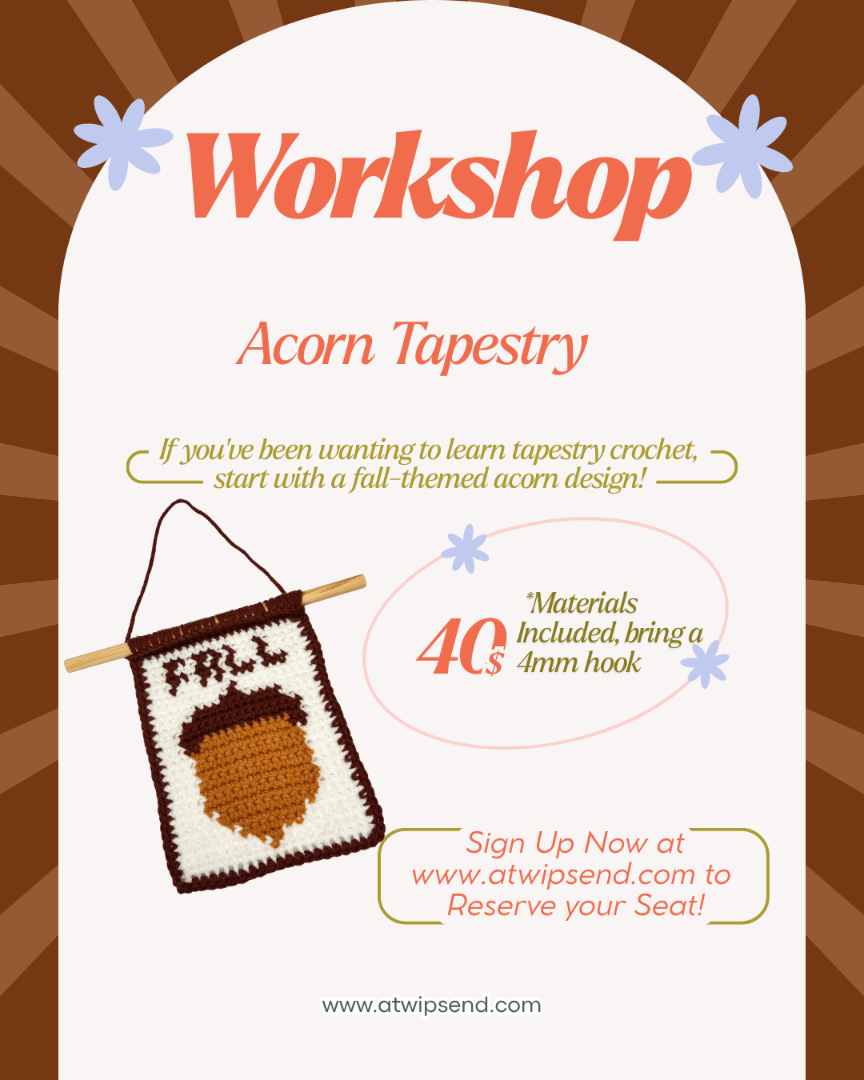 🌰 Acorn Tapestry Crochet Workshop | November 14, 12pm