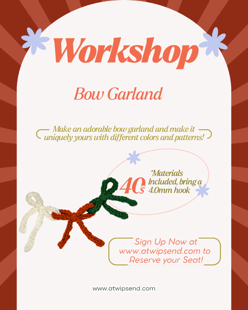 🎀 Crochet Bow Garland Workshop | November 3, 5pm