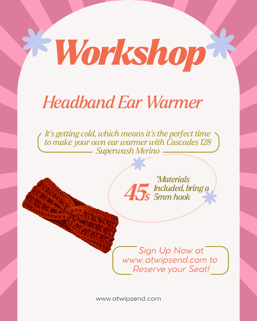 🧶 Crochet Ear Warmer Headband Workshop | November 7, 3pm