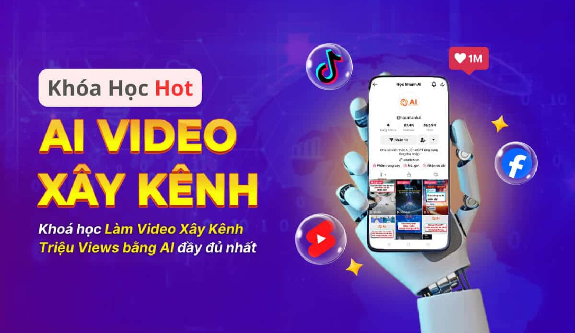 Khóa Học Xây Kênh Bằng Công Cụ AI Mới Nhất