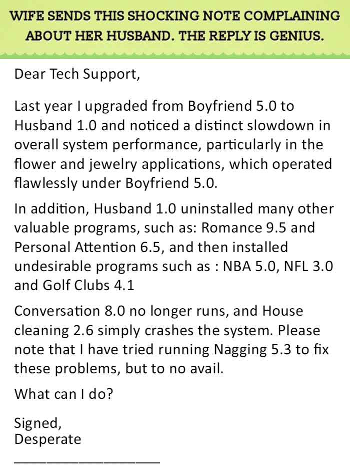 Best Reply To A Relationship Complain Ever. This Is Genius.