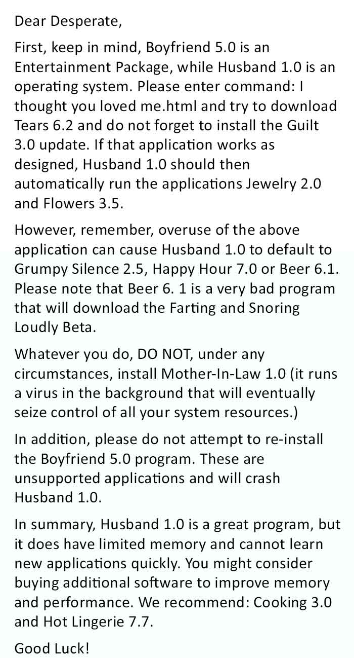 Best Reply To A Relationship Complain Ever. This Is Genius.