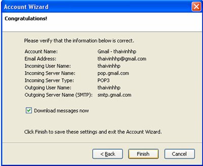 Dùng ThunderBird để gửi nhận thư từ Gmail