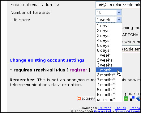 Sử dụng các dịch vụ email tạm thời để tránh nhận email không mong muốn
