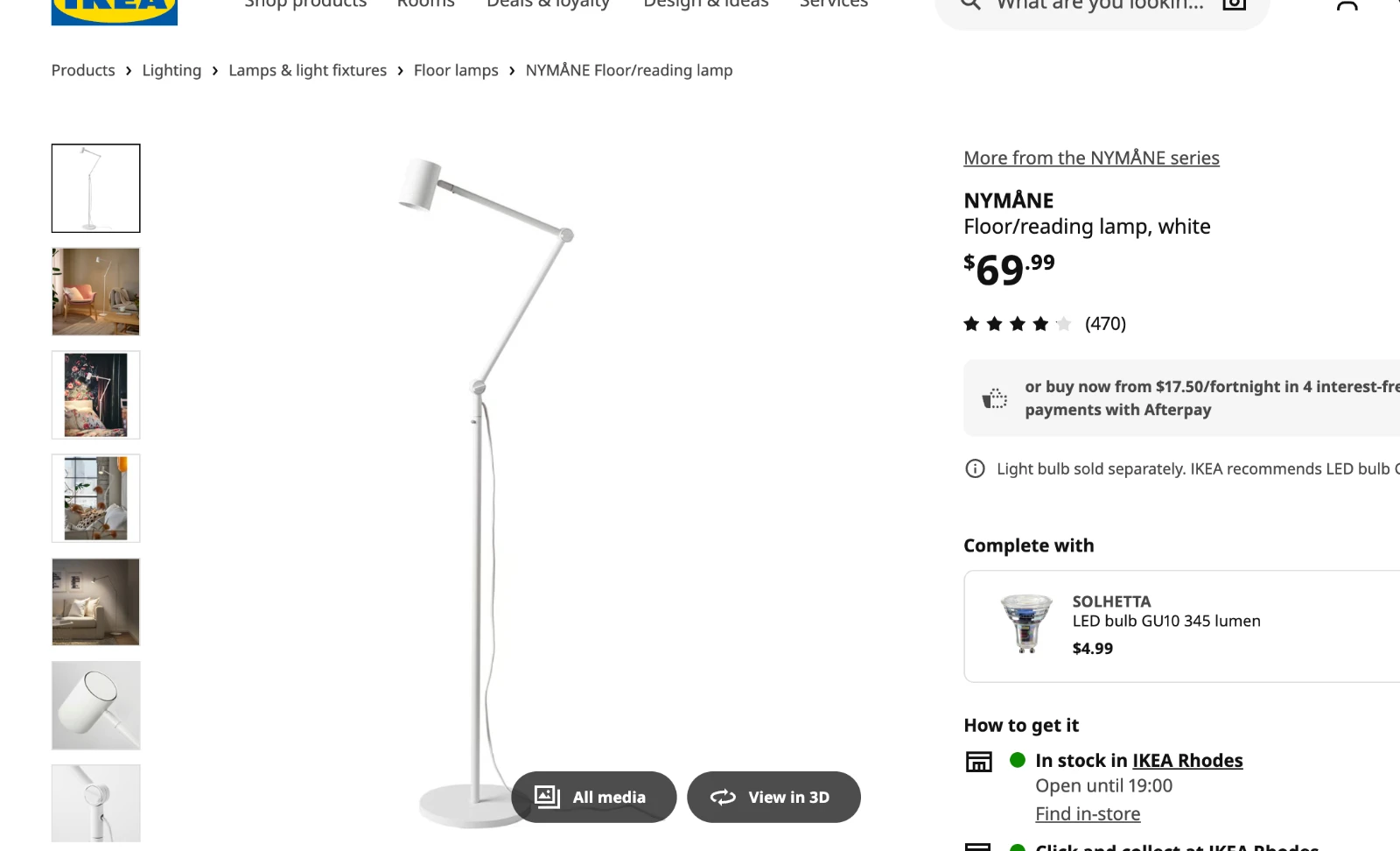 Ikea Floor Lamp $20