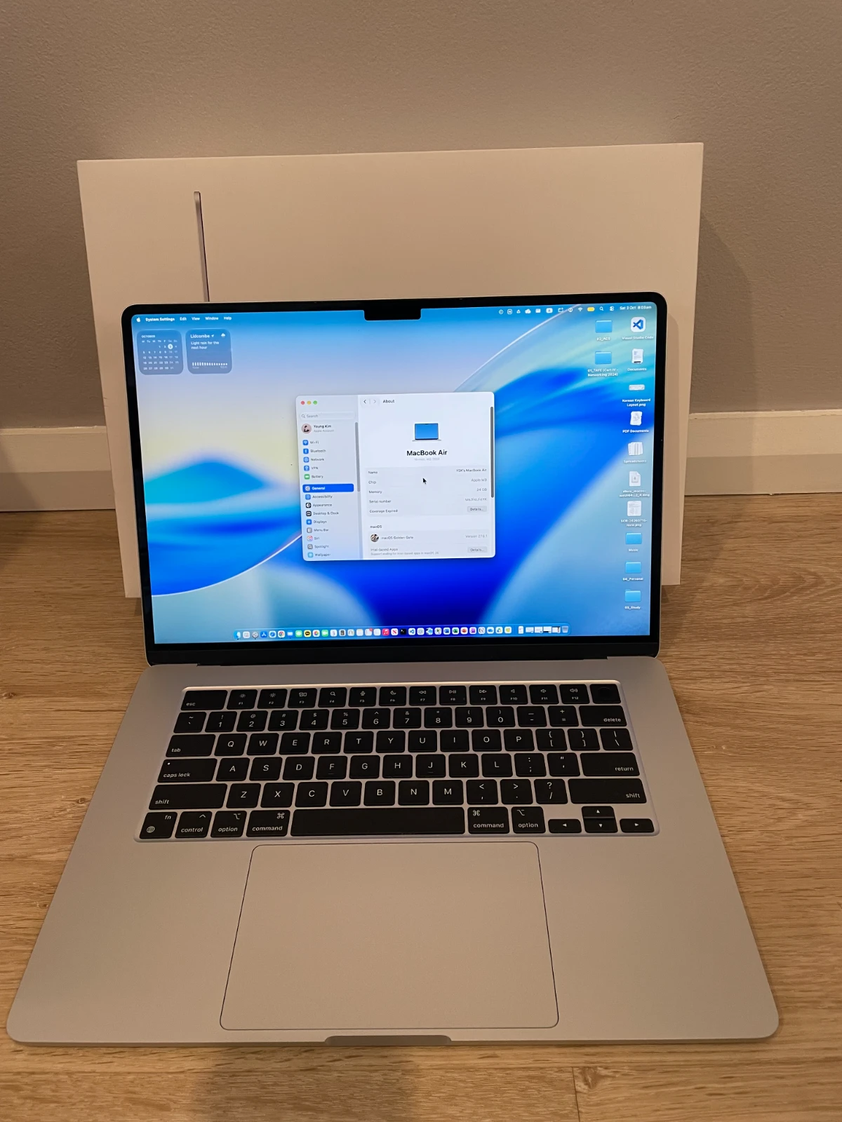 Apple 맥북 에어 M3 15인치 (24GB RAM / 512GB SSD) 판매합니다!