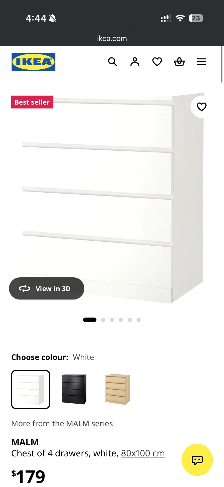 이케아 서랍장 IKEA MALM Chest of 4 Drawers White 80x100cm