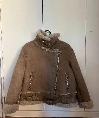 자라(ZARA) 정품 스웨이드 양털 무스탕 자켓 모카 브라운