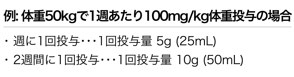 ハイゼントラの投与量計算