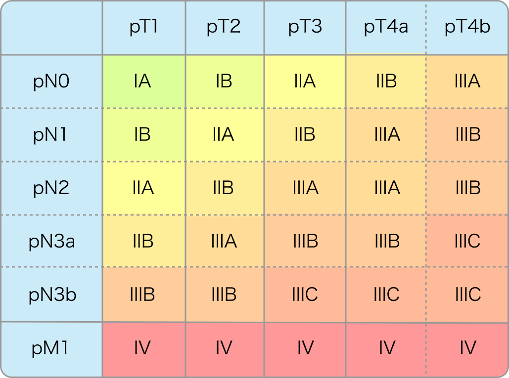 胃癌のTNM分類 (UICC-8版)