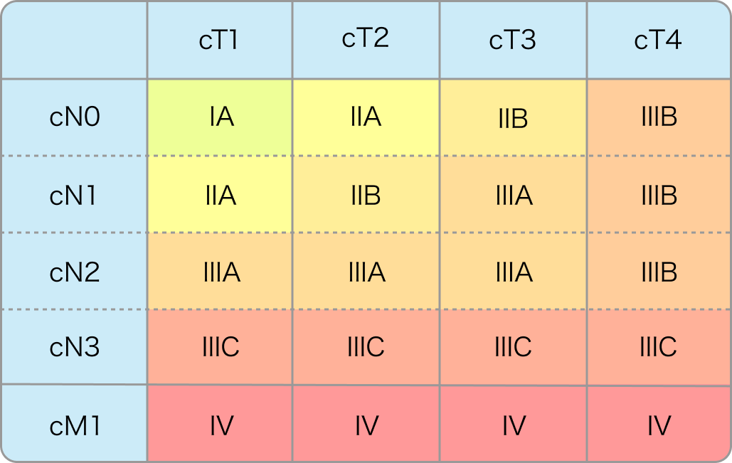 乳癌のTNM臨床病期分類
