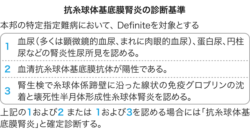 抗糸球体基底膜抗体病/抗糸球体基底膜腎炎の診断基準・重症度分類