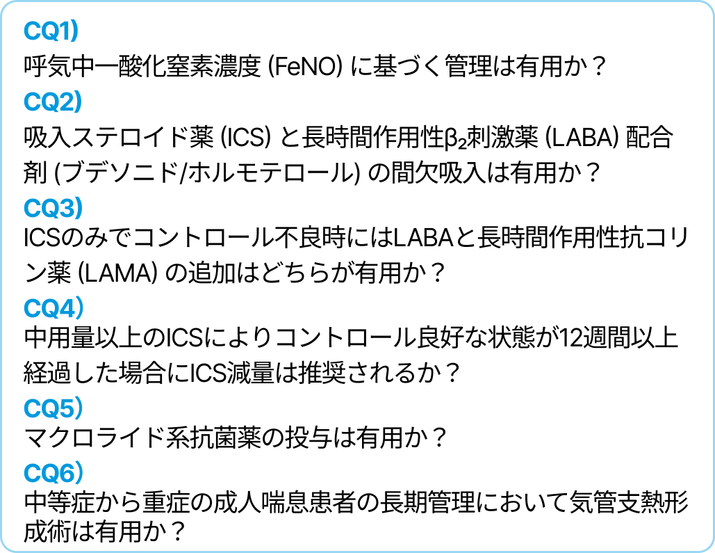 『喘息予防･管理ガイドライン』が改訂-生物学的製剤のフローチャートの改訂や新規CQを追加-