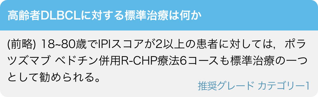 【疑問】80歳超の初発DLBCL､ 治療は何を選ぶ？