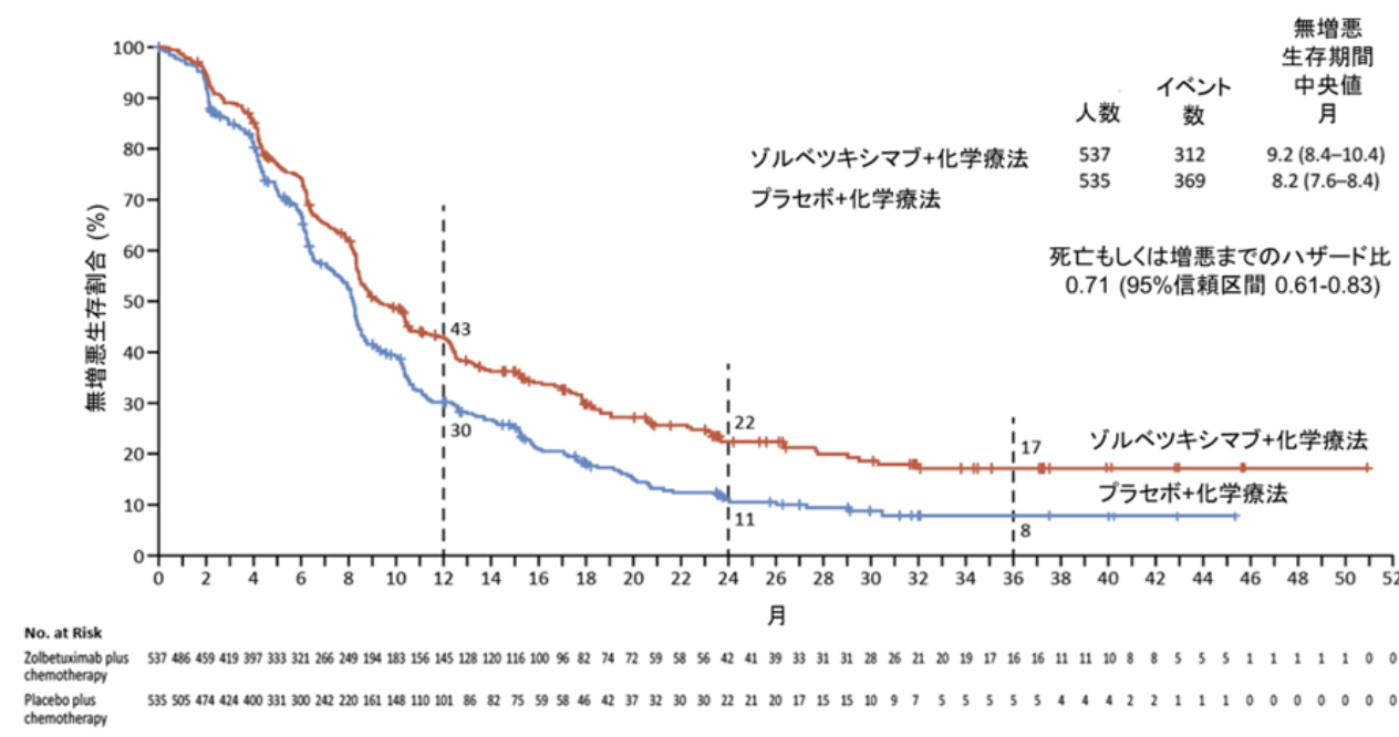 【NEJM】Claudin18.2陽性胃癌にゾルベツキシマブ併用が有効 : SPOTLIGHT･GLOWの統合解析