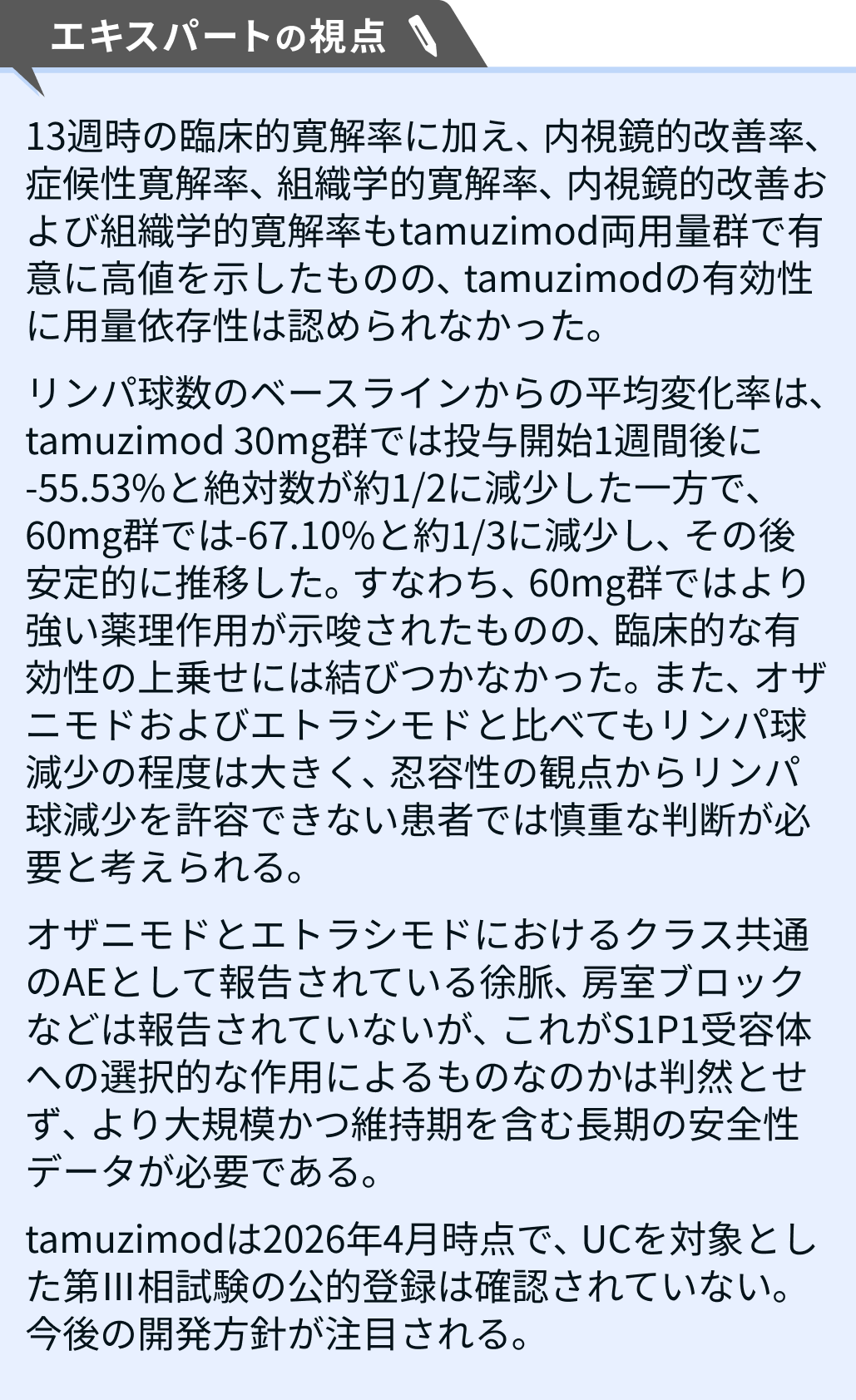 【解説】UCへの新たな選択的S1P1受容体調節薬、 既存薬との違いは?