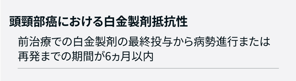 【頭頸部癌】白金製剤抵抗性症例に対する治療戦略