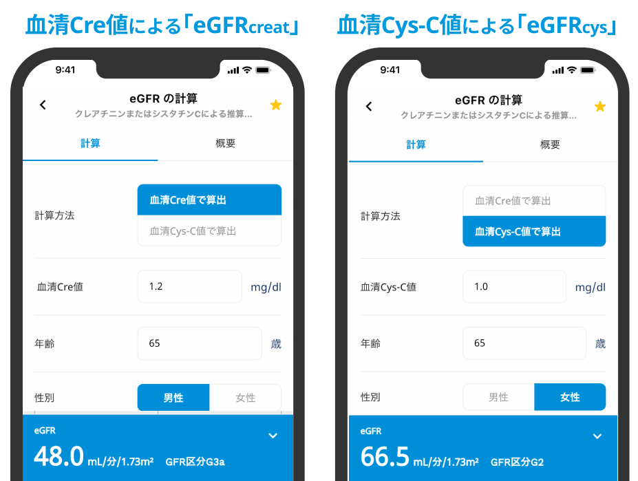 eGFR計算ツールがリニューアル！血清シスタチンCによる算出にも対応しています