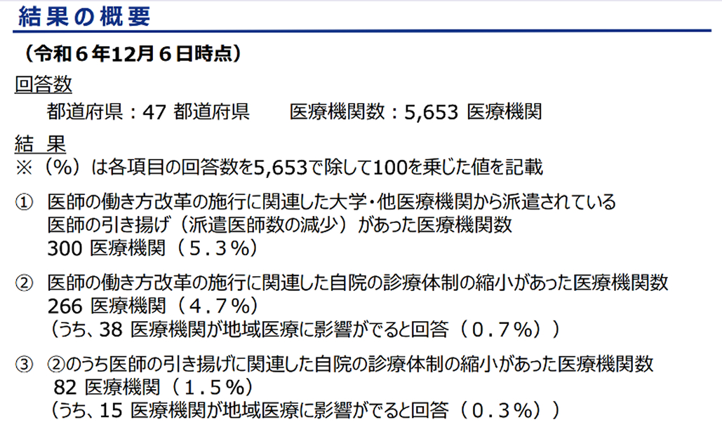 派遣医撤退は一長一短