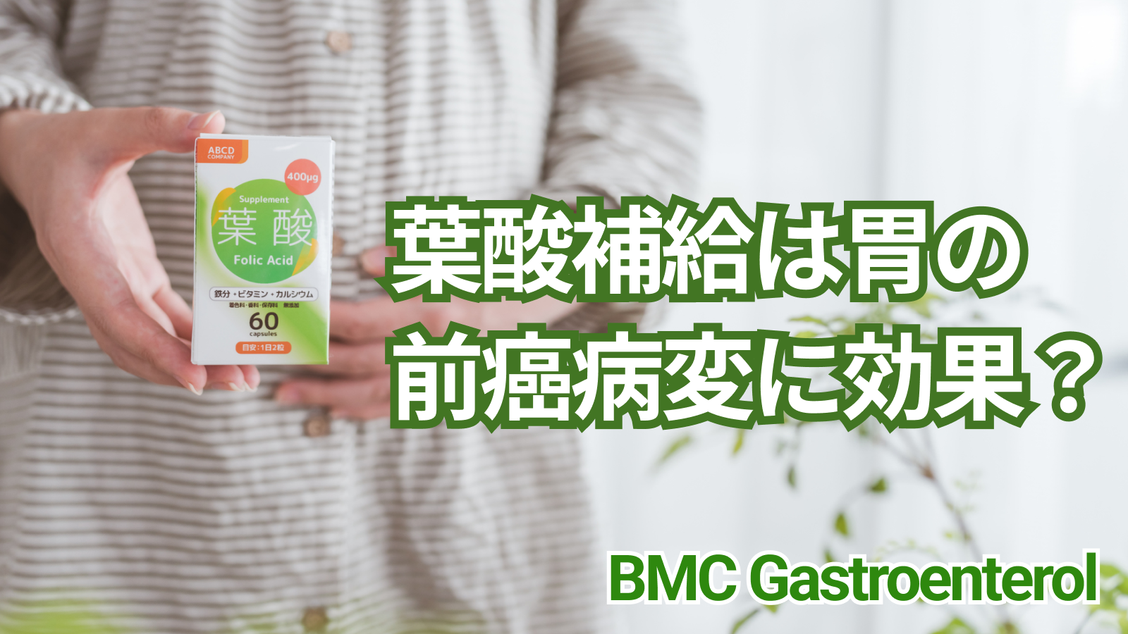 【BMC Gastroenterol】葉酸の補給は胃の前癌病変の進行予防に有効 