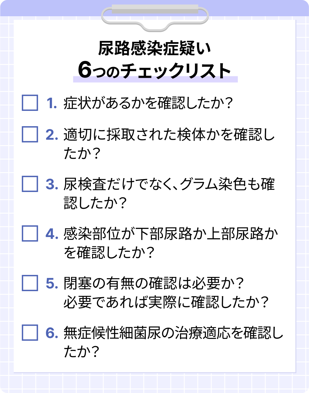 尿路感染症かも？！と疑ったときに確認すべき6つのポイントは？