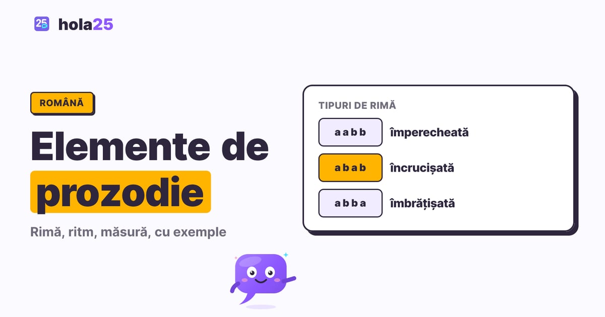 Trei tipuri de rimă și schemele lor: împerecheată, încrucișată și îmbrățișată