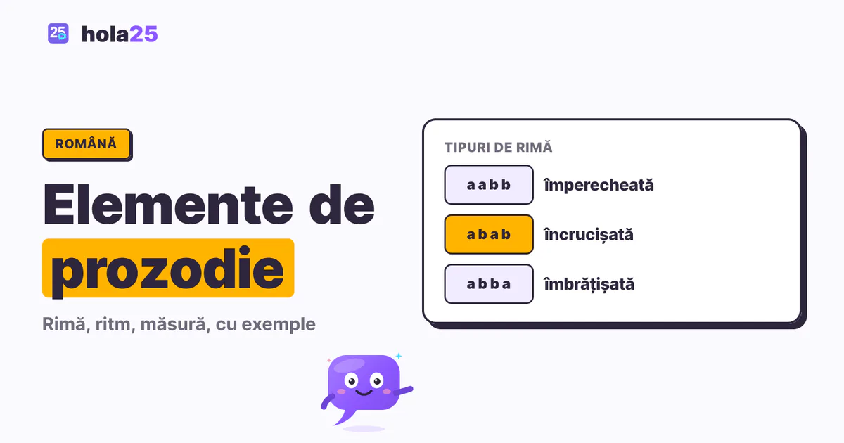 Trei tipuri de rimă și schemele lor: împerecheată, încrucișată și îmbrățișată