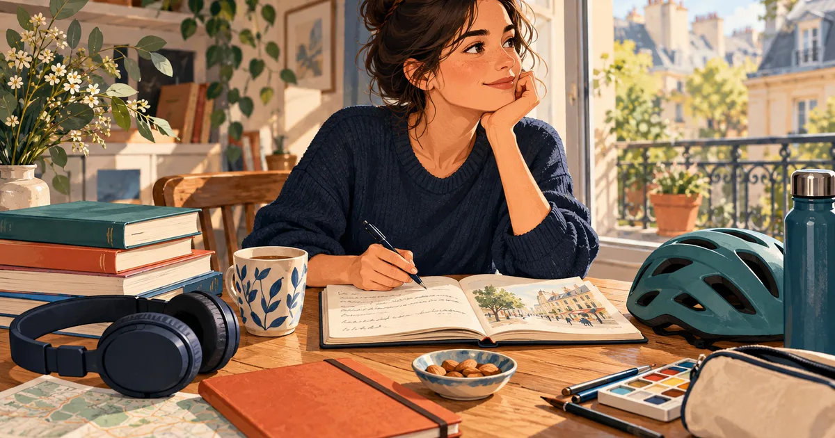 Ilustrație de învățare a limbii franceze.