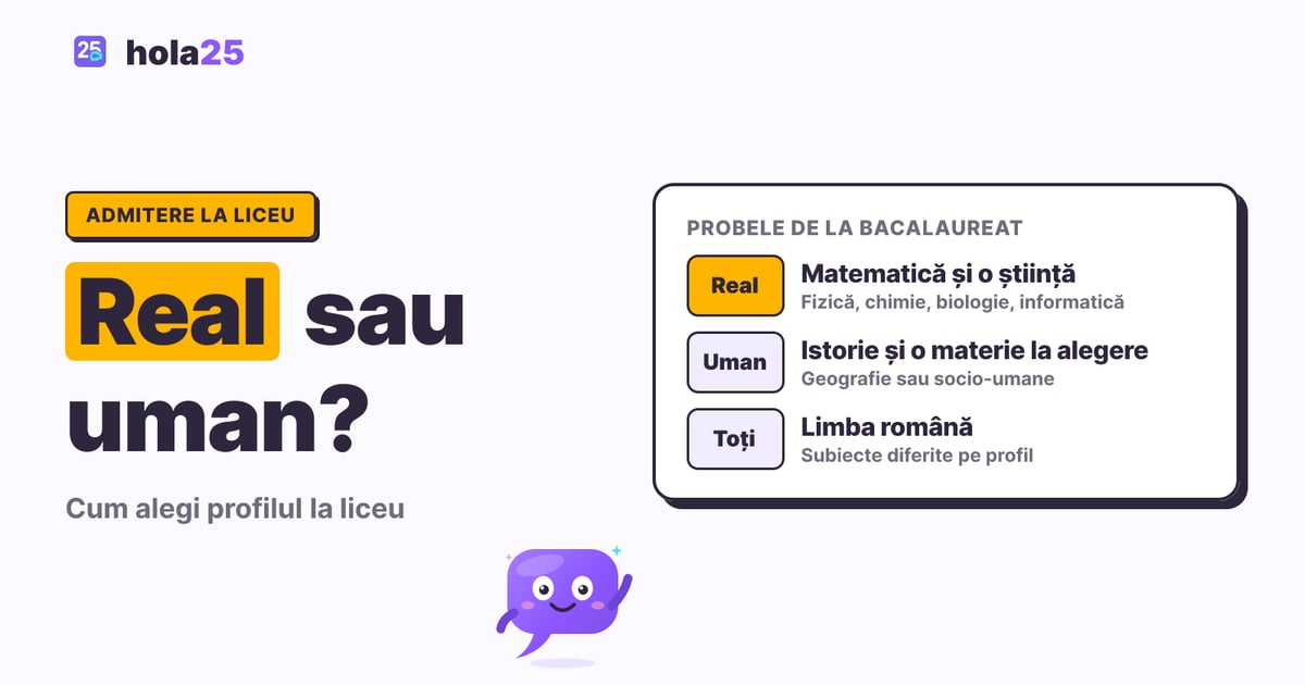 Comparație între profilul real și cel umanist: probele de la Bacalaureat pentru fiecare