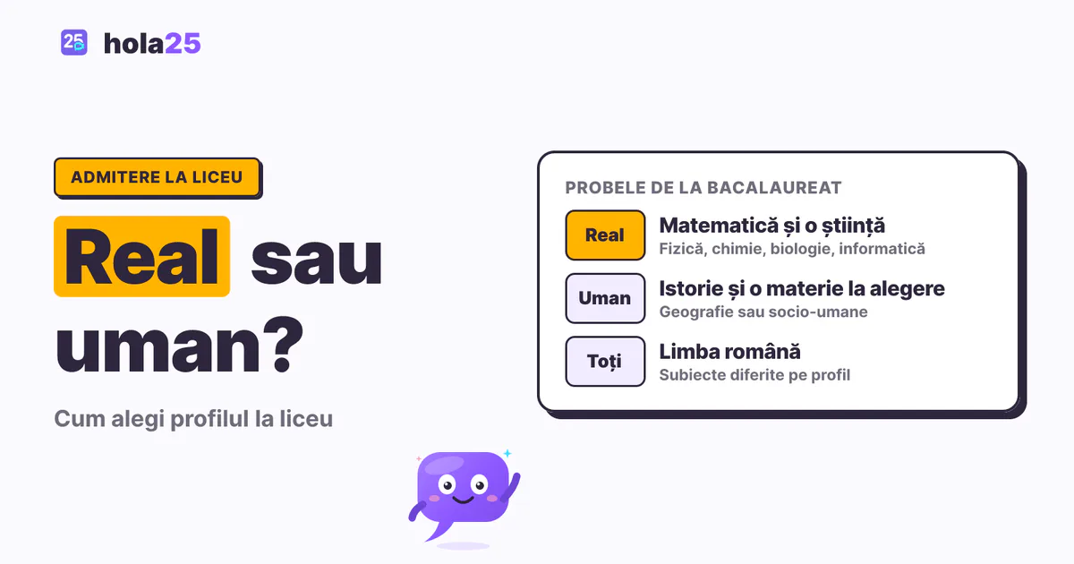 Comparație între profilul real și cel umanist: probele de la Bacalaureat pentru fiecare