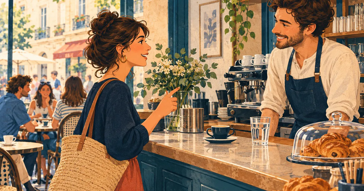 Ilustrație de învățare a limbii franceze.