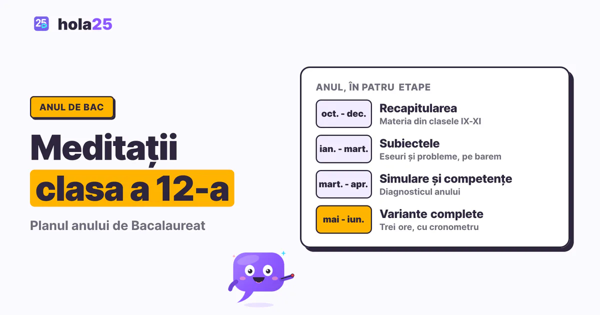 Planul anului pentru clasa a XII-a în patru etape, de la recapitulare în toamnă la variante complete înainte de 14 iunie