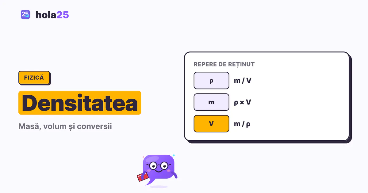 Densitatea: formulă, unități și probleme rezolvate. ρ: m / V. m: ρ × V. V: m / ρ.