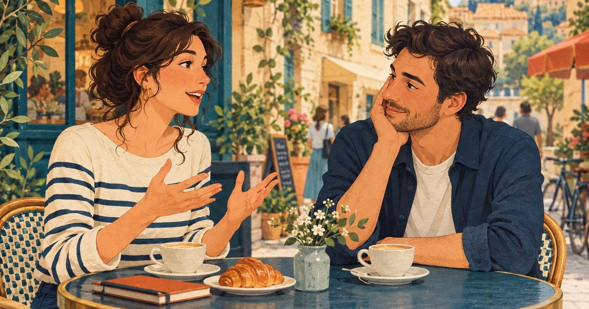 Ilustrație de învățare a limbii franceze.