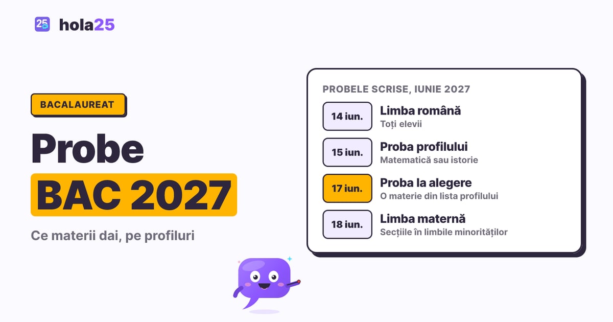 Cele trei probe scrise de la BAC 2027: limba română pe 14 iunie, proba profilului pe 15 iunie și proba la alegere pe 17 iunie