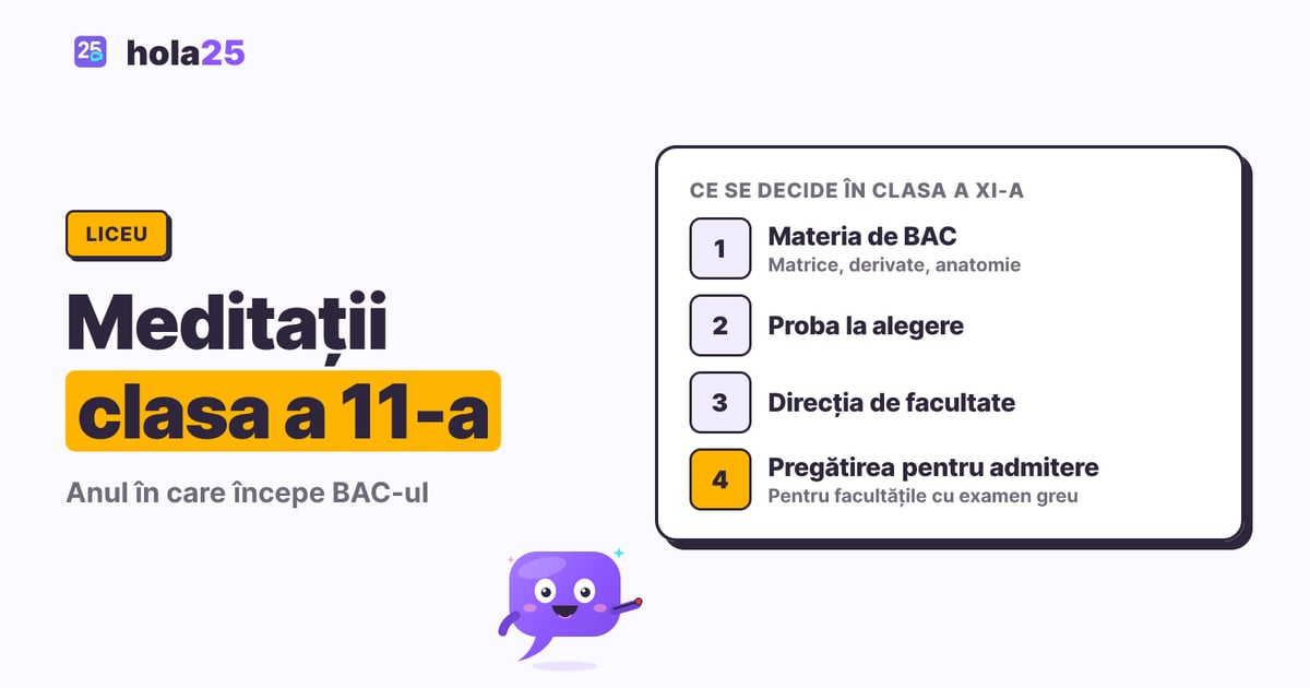 Ce se decide în clasa a XI-a: materia de BAC, proba la alegere, facultatea și începutul pregătirii pentru admitere
