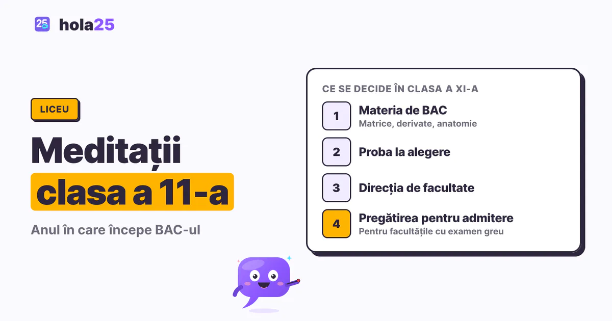 Ce se decide în clasa a XI-a: materia de BAC, proba la alegere, facultatea și începutul pregătirii pentru admitere