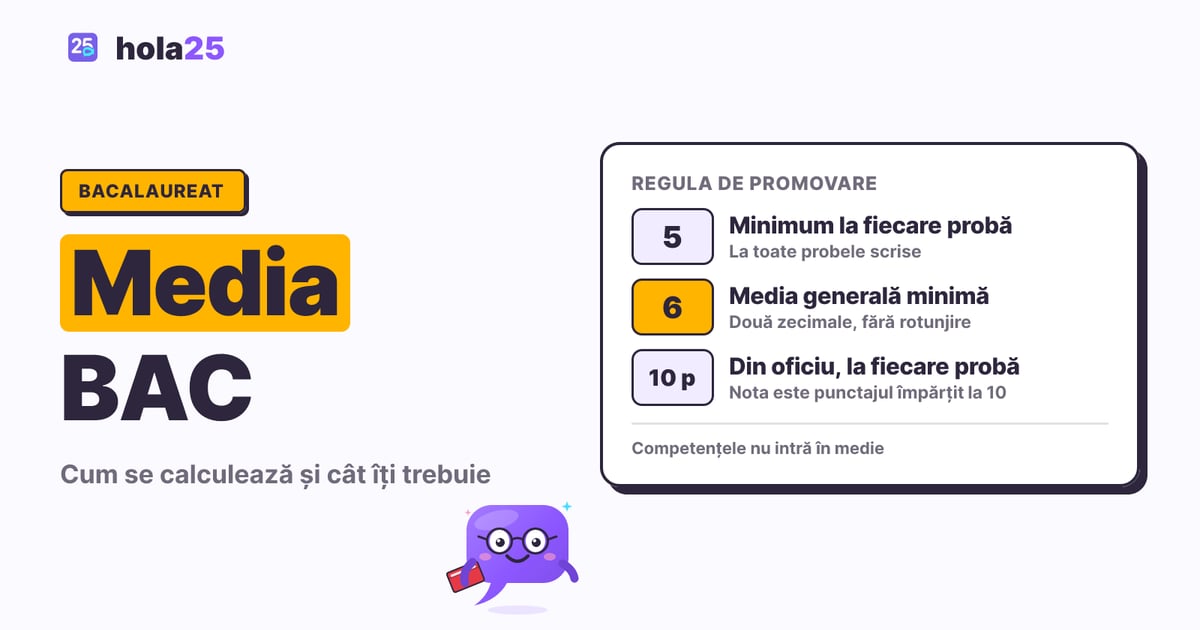 Regula de promovare la Bacalaureat: minimum 5 la fiecare probă scrisă și media generală cel puțin 6
