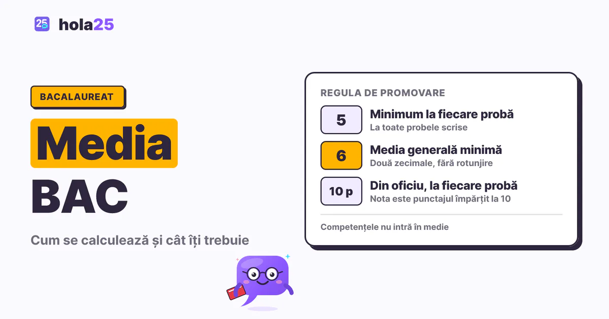 Regula de promovare la Bacalaureat: minimum 5 la fiecare probă scrisă și media generală cel puțin 6