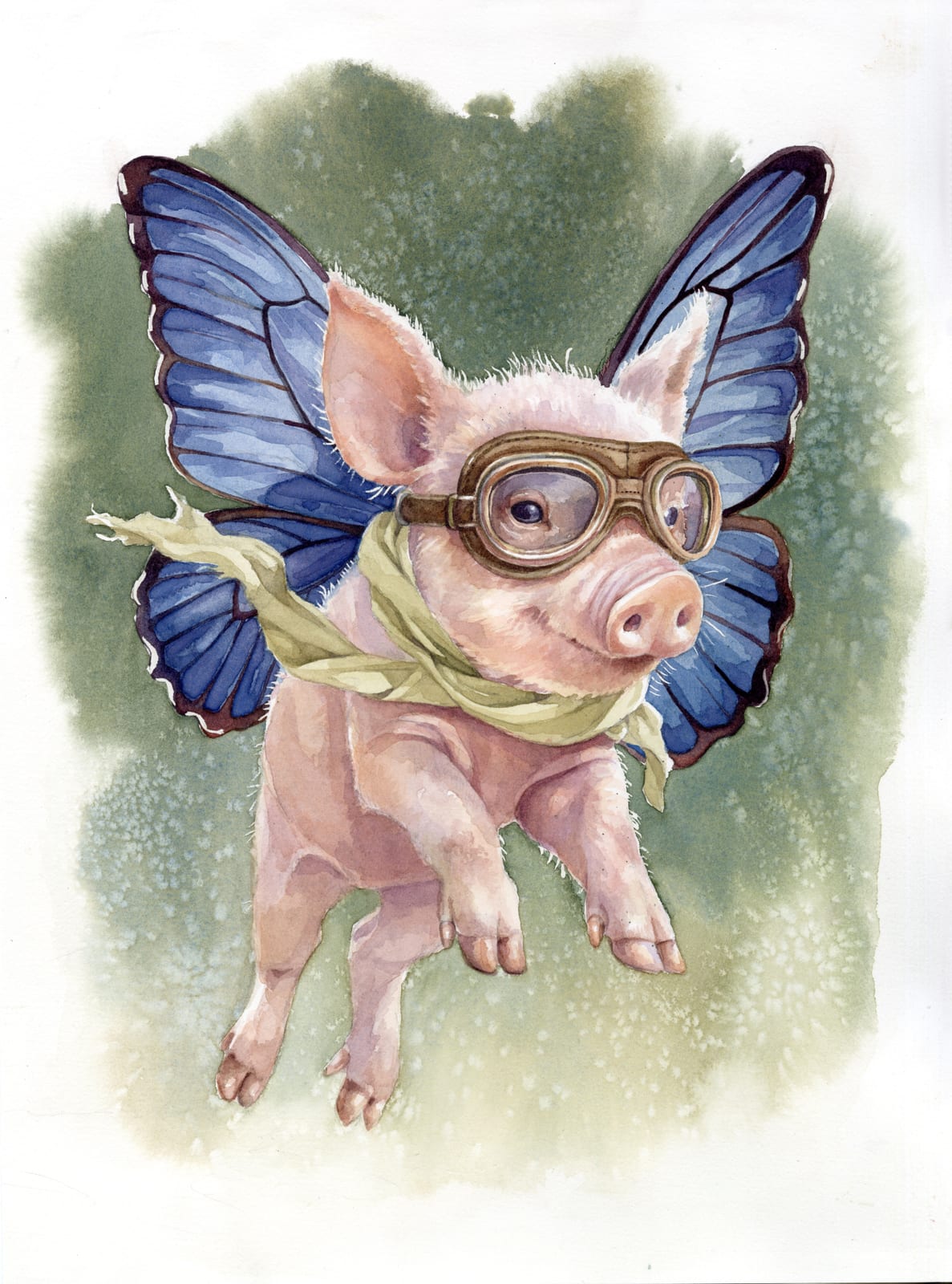 Percival Pinder has High Hopes, watercolor painting by Bethany Bartholomew