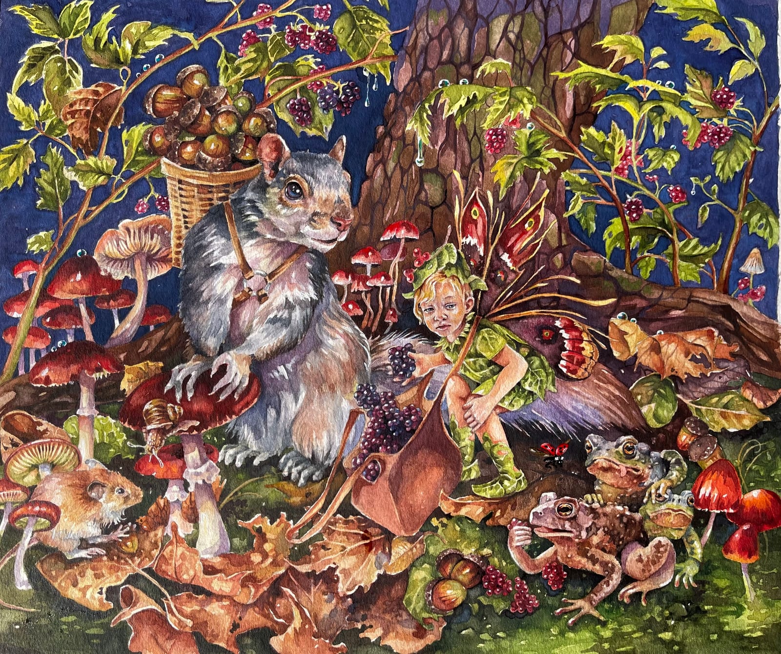 The Harvesters, watercolor painting by Bethany Bartholomew