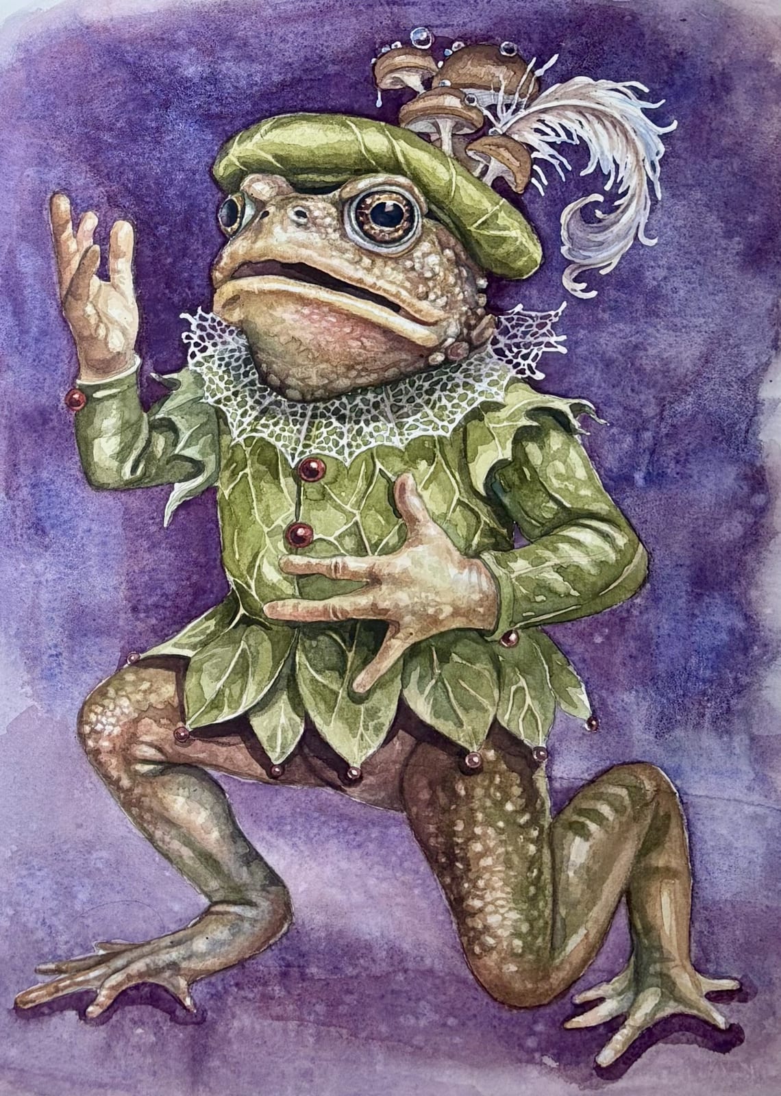 Tybalt Tiberius Terwyn, Dramatic Poet, watercolor painting by Bethany Bartholomew