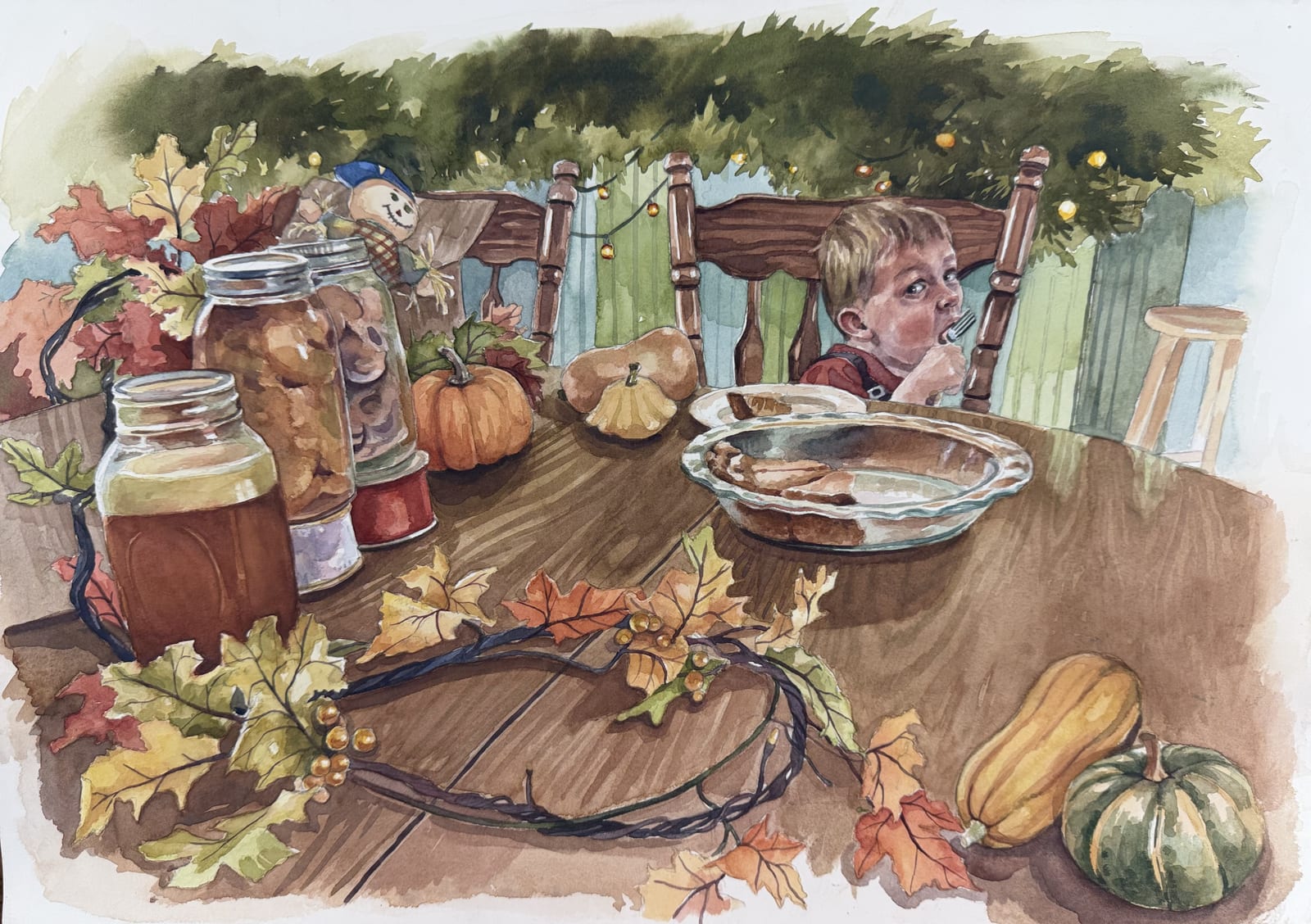 The Day After Thanksgiving, watercolor painting by Bethany Bartholomew