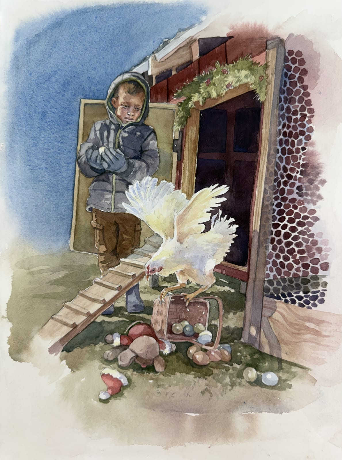 Eggs, watercolor painting by Bethany Bartholomew