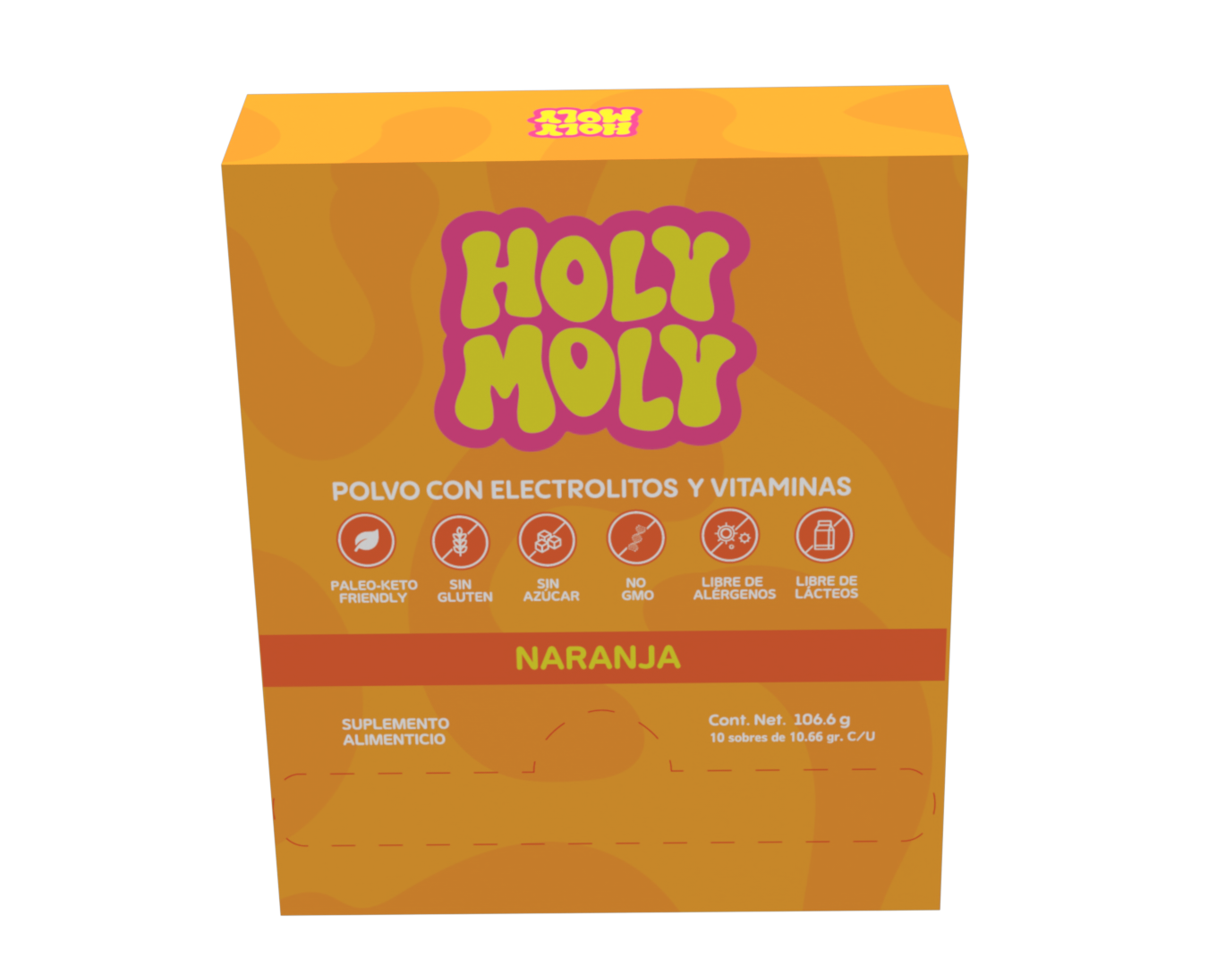 Caja Holy Moly Naranja - Caja con 10 sobres