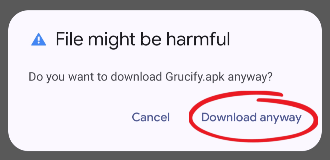 Ignore Warning and Download