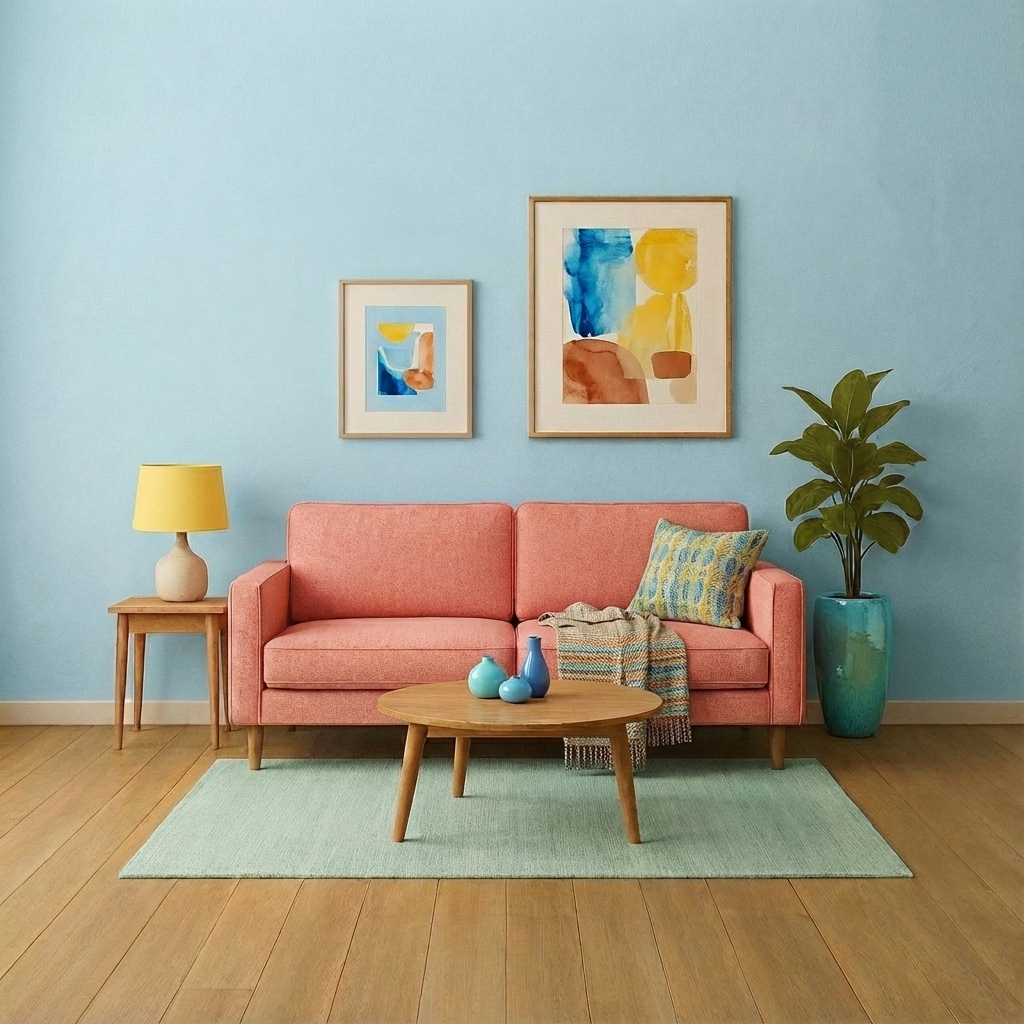 Blue and white app icon with a house logo