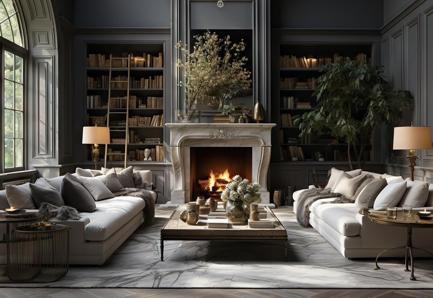 A luxurious room with plush furniture and elegant decor