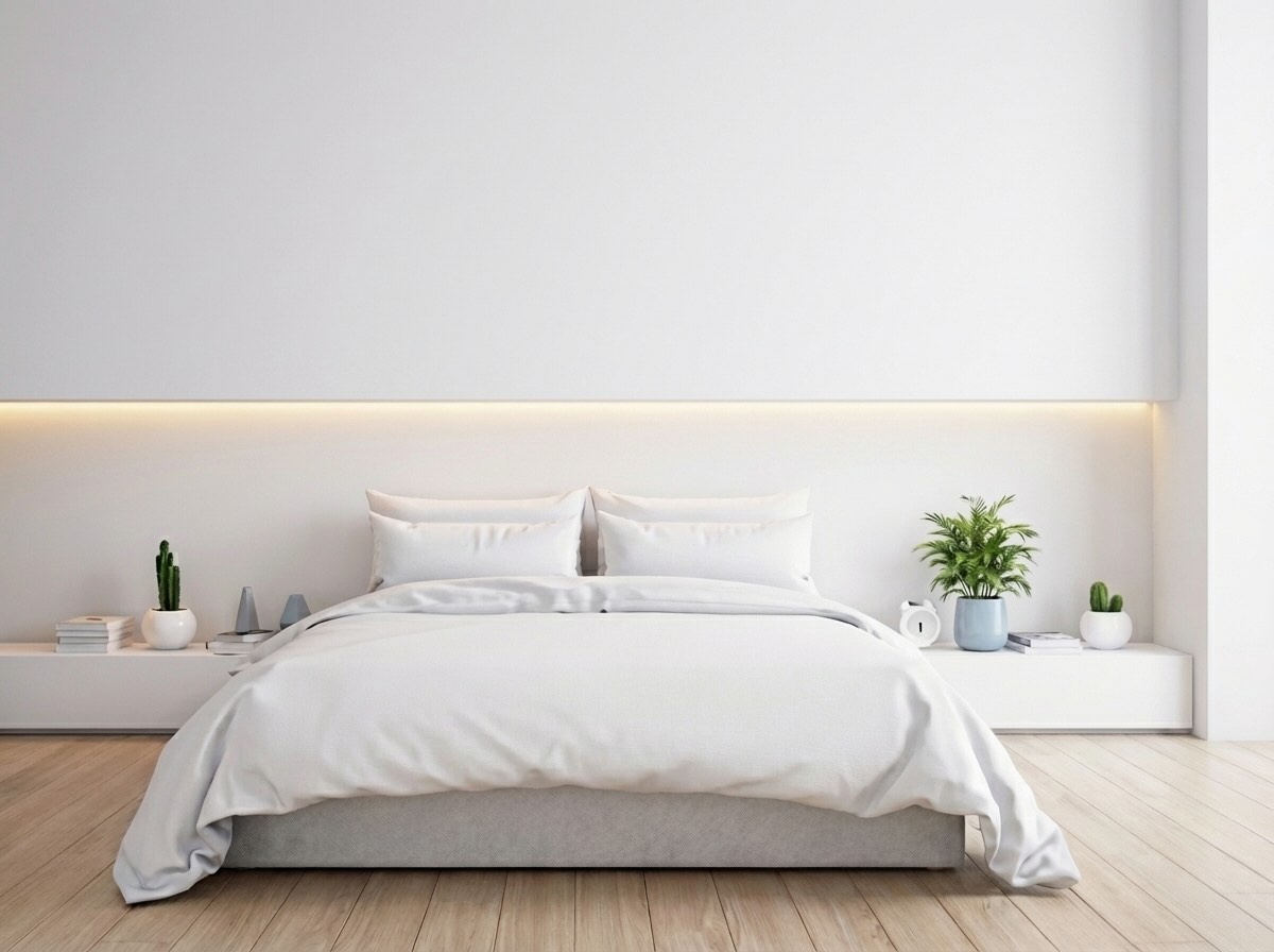 A bedroom before being redecorated.